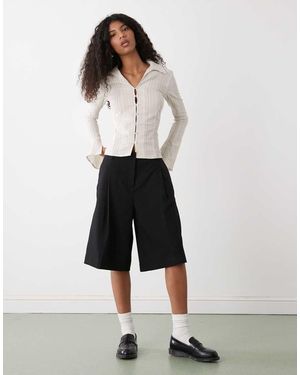 Weekday Longline Suiting Shorts - White