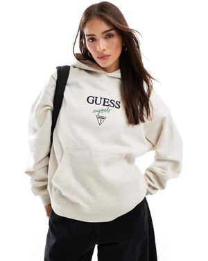 Guess Heather Baker Logo Hoodie - White