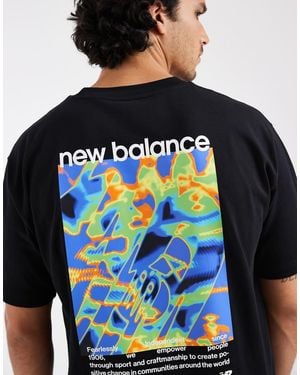 New Balance T-Shirt Met Heatmapprint - Blauw