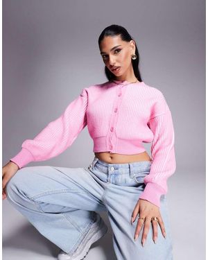 ASOS Cárdigan Plisado Con Bajo Acanalado De Punto De - Gris