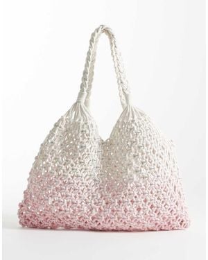 Hollister Ombre Crochet Beach Bag - Pink