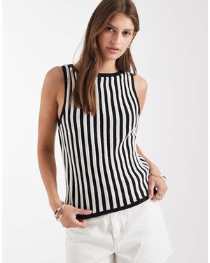 ASOS – gestreiftes strick-tanktop - Weiß