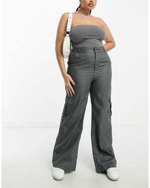 Heartbreak Plus Wide Leg Cargo Pants Co-ord - Gray