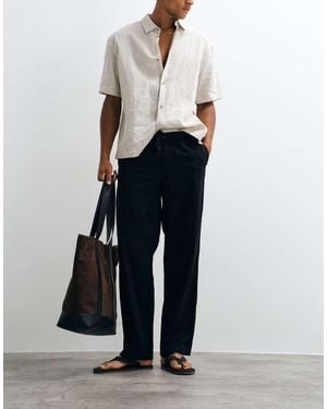 Jack & Jones Broek Van Linnenmix Met Trekkoord - Blauw