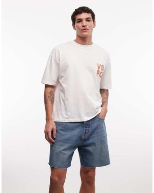 Weekday Pantaloncini Di Jeans Oversize - Blu