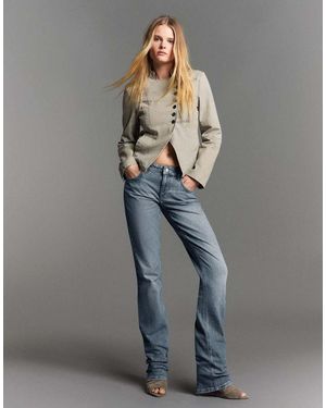 Bershka Jeans Slim Fit A Vita Bassa - Grigio