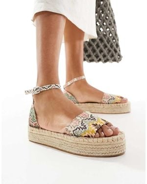 South Beach Crochet Flatform Espadrille - White