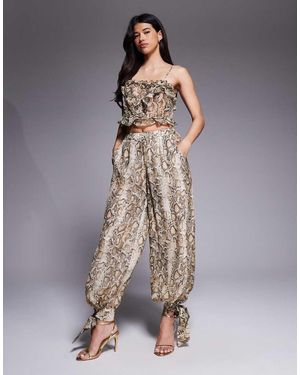 Bardot Alira Chiffon Balloon Pant Co-ord - Natural