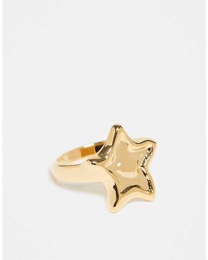 ASOS Ring Van Waterbestendig Roestvrij Staal Met Ster - Metallic