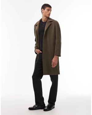 AllSaints Abrigo Caqui De Lana Trent De - Marrón