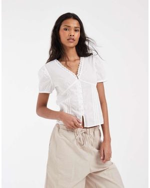 JJXX Fitted Short Sleeve Poplin Shirt - White