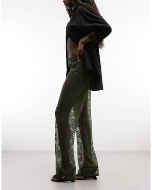 ASOS Lace Wide Leg Trousers - Green