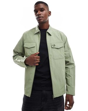 Fred Perry Camicia Giacca Con Zip - Verde