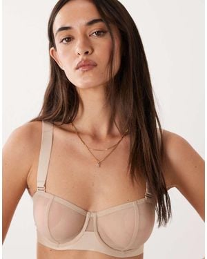 DKNY Sheers Convertible Strapless Unlined Bra - Natural