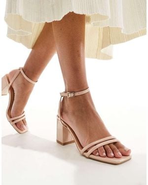 Truffle Collection Block Heel Sandals - Natural