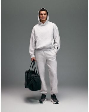 4505 Icon Rest Day Heavyweight 440gsm Cotton Cuffed Sweatpants With Zip Pockets - Gray