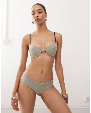 Monki Underwire Bikini Top - Green