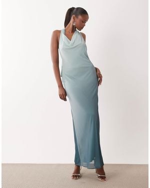 TFNC London Bridesmaids Halter Neck Chiffon Maxi Dress - White