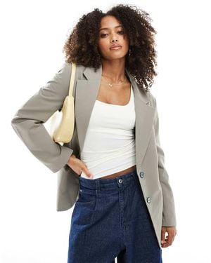 Pull&Bear Oversized Double Button Blazer Co-Ord - White