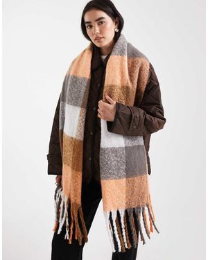 Threadbare Bufanda A Cuadros Vichy Grises Y Blancos Estilo Manta De