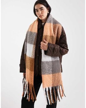 Threadbare Sciarpa Con Stampa A Quadretti Grigia E Bianca - Grigio