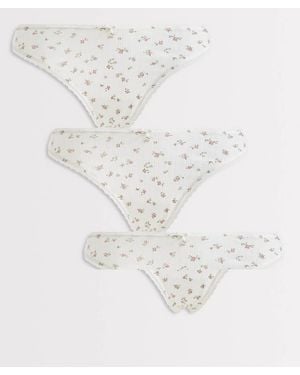 Lindex Pack De 3 Tangas Con Estampado Floral De Pointelle De - Blanco