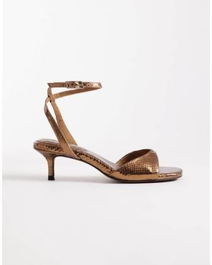 ASOS Heartfelt Barely There Kitten Heel Sandals - Metallic