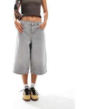 Bershka Baggy Denim Jorts - Grey