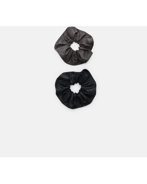 Stradivarius Set Van 2 Scrunchies Met Leer-Effect - Wit