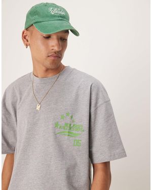 ASOS Cropped Oversized T-shirt With Sports Graphic - Grey