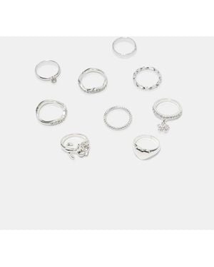 Stradivarius 9er-set aus ringen - Natur