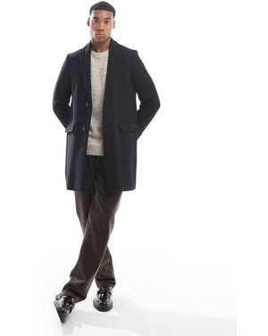 River Island Slim Overcoat - Blue