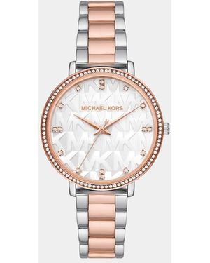 Michael Kors Pyper Three-Hand Two-Tone Stainless Steel Watch - White