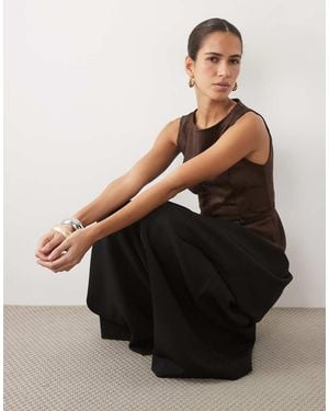 Mango Ante Mouwloze Top Met Ceintuur, Co-Ord - Zwart