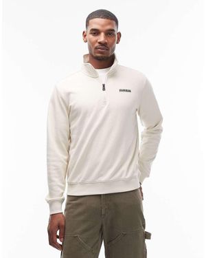 Napapijri 1/4 Zip Sweatshirt - Natural