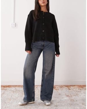 Weekday Imoo Low Waist Wide Leg Jeans - Black