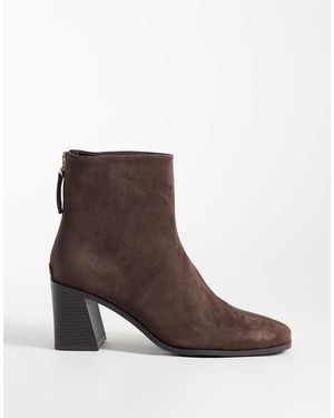 SIMMI Simmi London Stivaletto Alla Caviglia Con Tacco Largo E Dettaglio Zip - Marrone