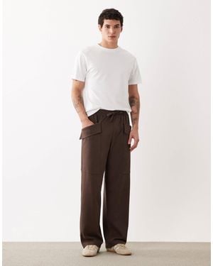 ASOS Circular Design Collection Wide Leg Trackies With Cargo Pockets - White