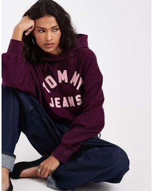 Tommy Hilfiger Varsity Logo Oversized Hoodie - Blue
