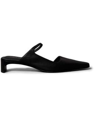 Calvin Klein Zapatos Negros De Tacón Con Puntera Fina De Cuero De