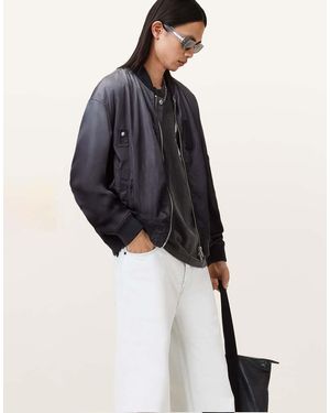 AllSaints Chaqueta Bomber Negro Lavado Cascade De - Azul