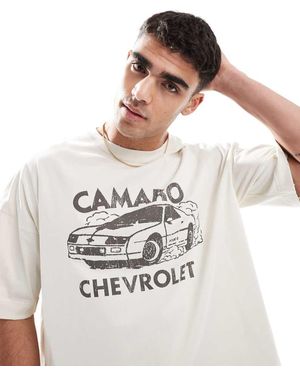 Pull&Bear T-Shirt Con Grafica "Chevrolet" - Bianco