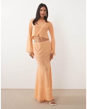 ASOS Co-Ord Mesh Maxi Skirt - Natural