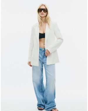 Stradivarius Aansluitende Rustieke Blazer - Blauw