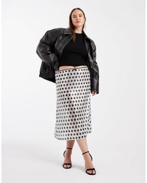 Collusion Plus Sheer Awkward Length Skirt - Black