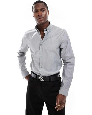 Calvin Klein Camisa Oxford De - Gris