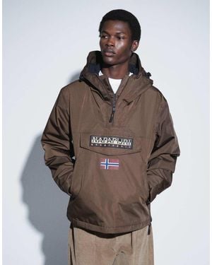 Napapijri Box Logo Anorak - Brown