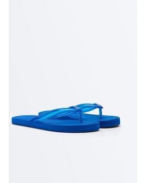 Oysho Textured Beach Sandals - Blue