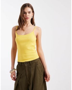 Collusion Ribbed Crop Cami - Yellow