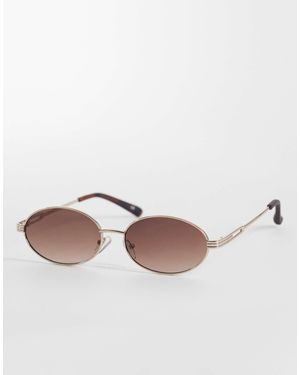 ASOS Metal Oval Sunglasses - Brown